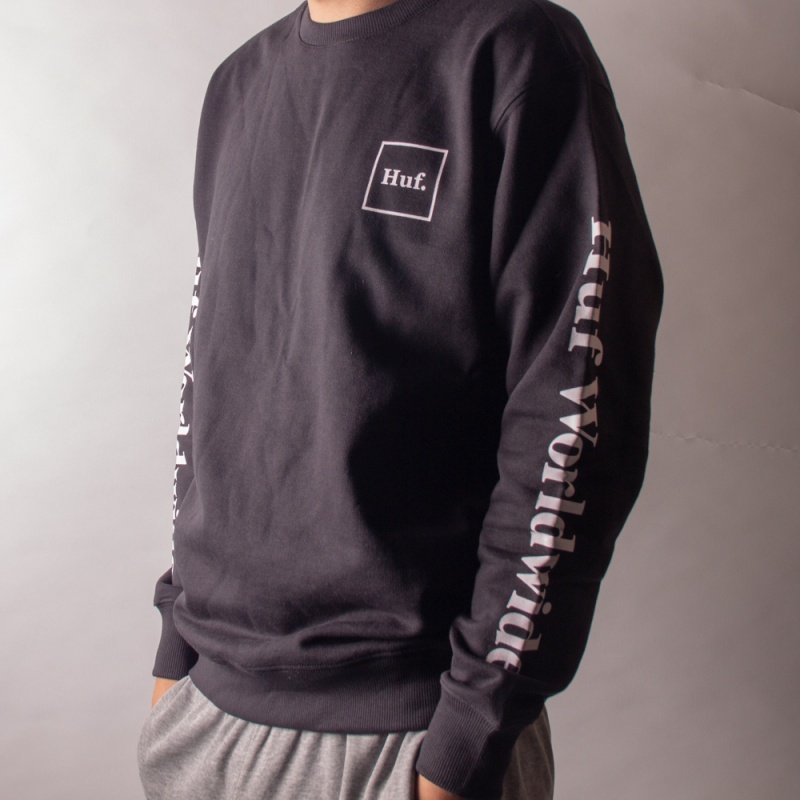 Moletom Crewneck Huf Essentials Domestic Preto